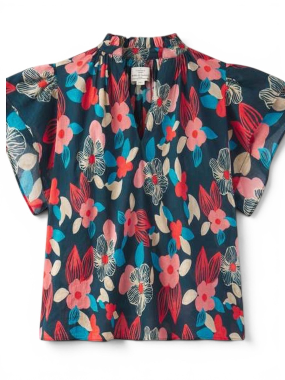 Trovata Birds of Paradise Clover Shirt in Pink Hibiscus 100% Cotton Size Small